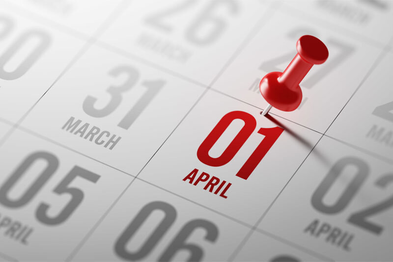 April 1st Pinned on Calendar