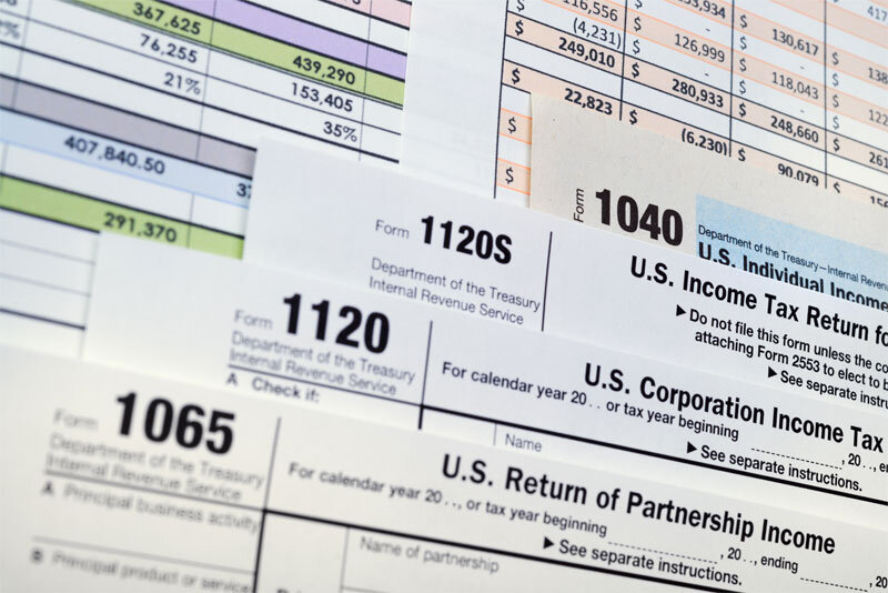 Stack of US Tax Forms