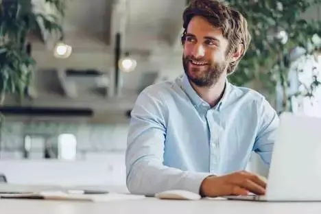 Man Working on Laptop