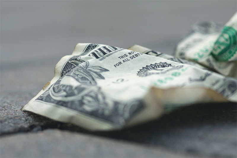Crumbled Dollar Bill