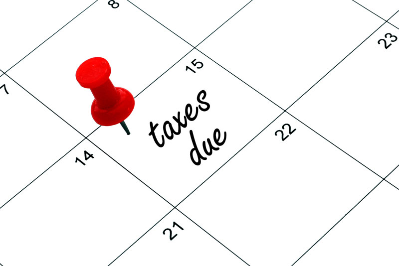 Taxes Due Written on Calendar