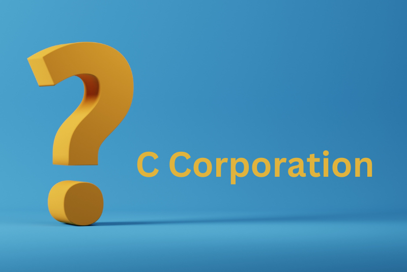 C Corporation Text With Question Mark
