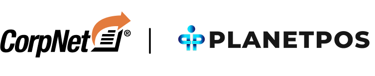 CorpNet and PlanetPOS Partnership  Logo Lock-up