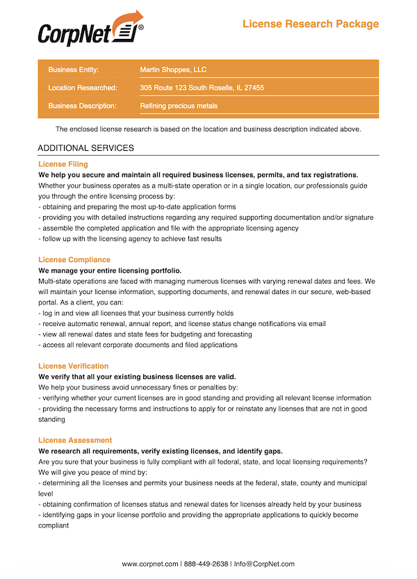 Business License Report Sample v3