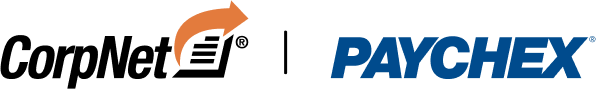 CorpNet | Paychex Logo Lockup CorpNet and Paychex partnership logo